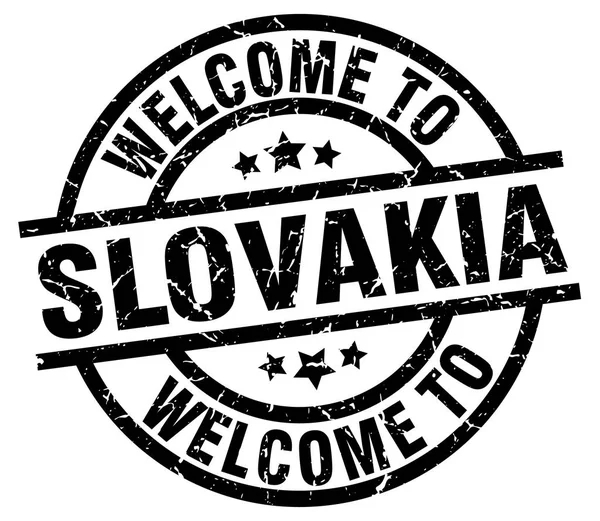 Bem-vindo à Eslováquia carimbo preto — Vetor de Stock