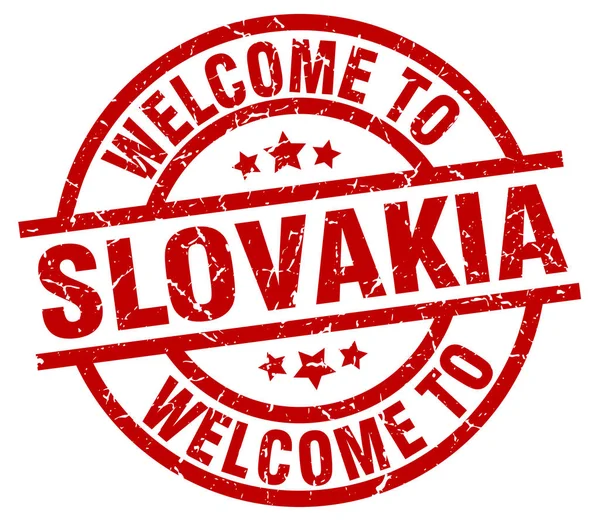 Bem-vindo à Eslováquia selo vermelho — Vetor de Stock