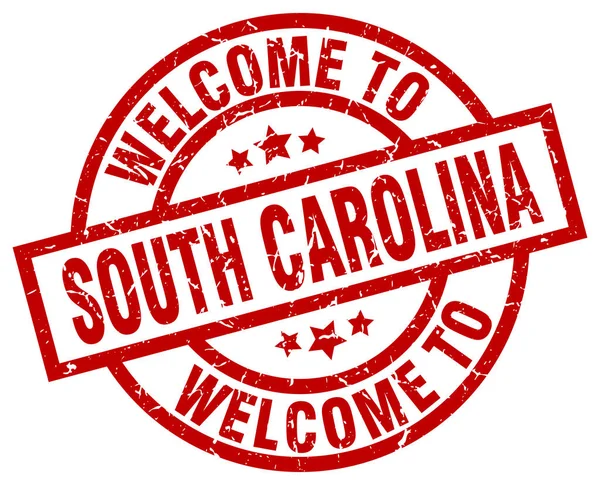 Bienvenido al sello rojo de Carolina del Sur — Vector de stock