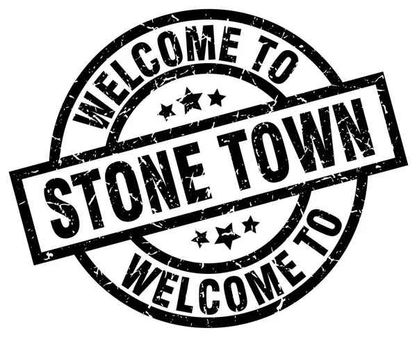 Welcome to Stone Town black stamp — стоковый вектор