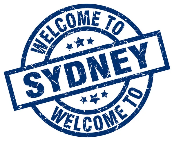 Bienvenido al sello azul de Sydney — Vector de stock