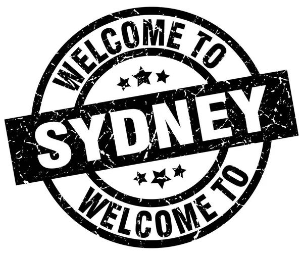 Bienvenido al sello negro de Sydney — Vector de stock