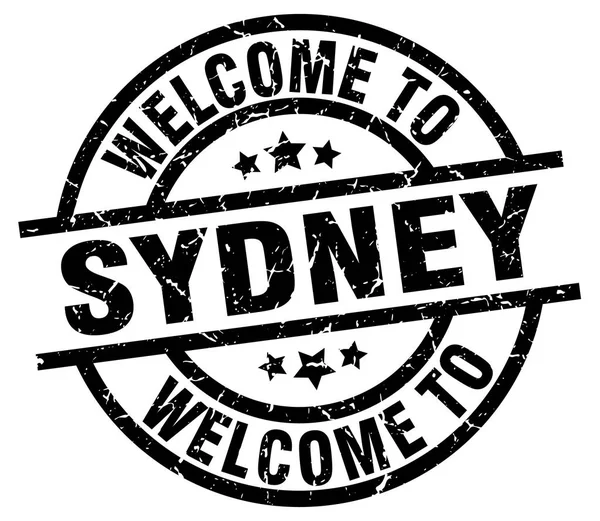 Bienvenido al sello negro de Sydney — Vector de stock