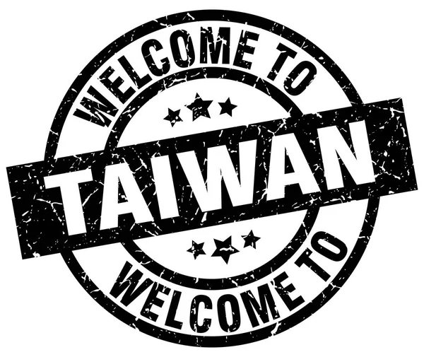 Welcome to Taiwan black stamp — Stock Vector