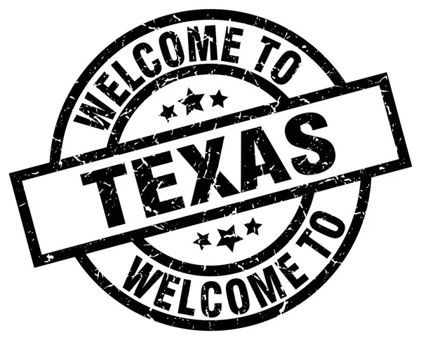 Benvenuto a Texas timbro nero — Vettoriale Stock