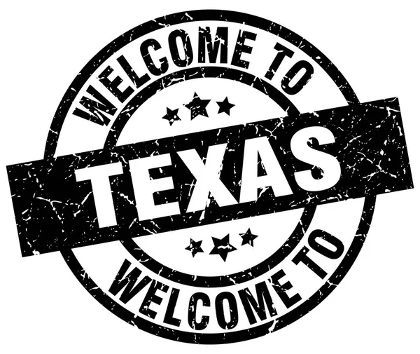 Witamy w Texas czarny znaczek — Wektor stockowy