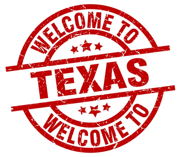 Benvenuto a Texas timbro rosso — Vettoriale Stock