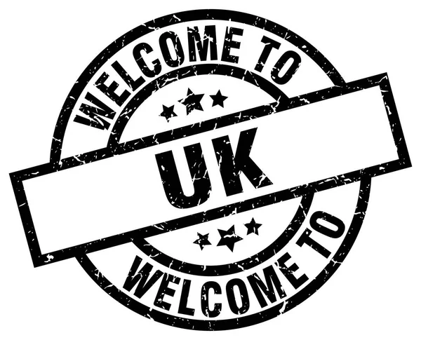 Welcome to uk black stamp — Stock Vector