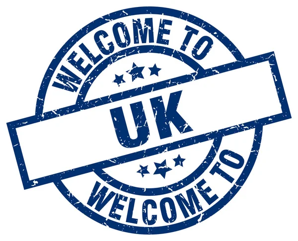 Welcome to uk blue stamp — Stock Vector