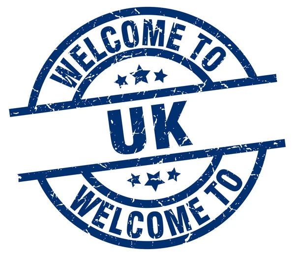Welcome to uk blue stamp — Stock Vector