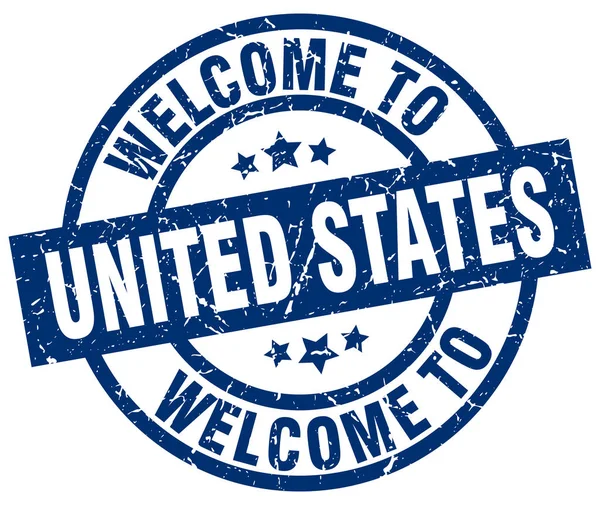 Bienvenue au timbre bleu des États-Unis — Image vectorielle
