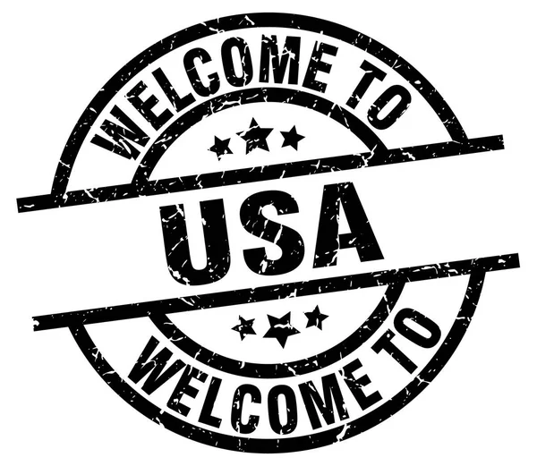 Bienvenido a EE.UU. sello negro — Vector de stock