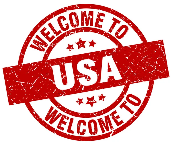 Welcome to usa red stamp — Stock Vector