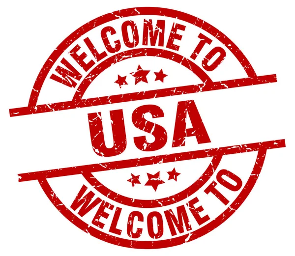 Welcome to usa red stamp — Stock Vector