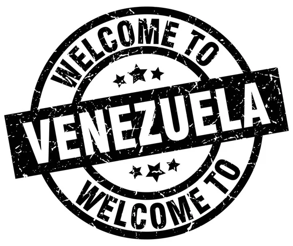 欢迎来到委内瑞拉黑色邮票 — 图库矢量图片