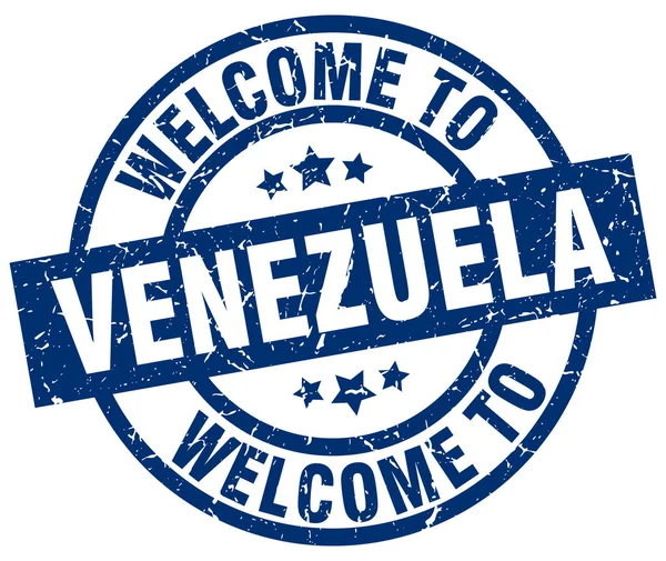 Welcome to Venezuela blue stamp — Stock Vector