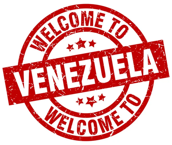 欢迎来到委内瑞拉红色邮票 — 图库矢量图片
