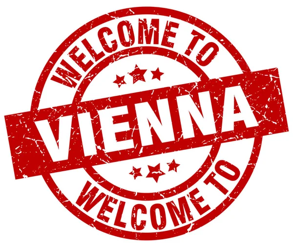 Welcome to Vienna red stamp — Stock Vector