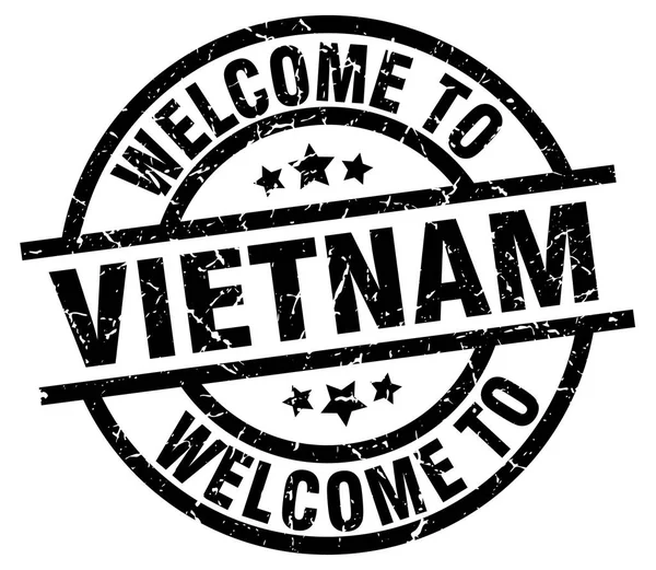 Benvenuto a Vietnam timbro nero — Vettoriale Stock