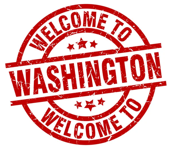 Benvenuto a Washington timbro rosso — Vettoriale Stock