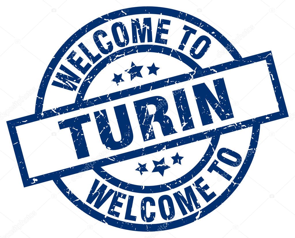 welcome to Turin blue stamp