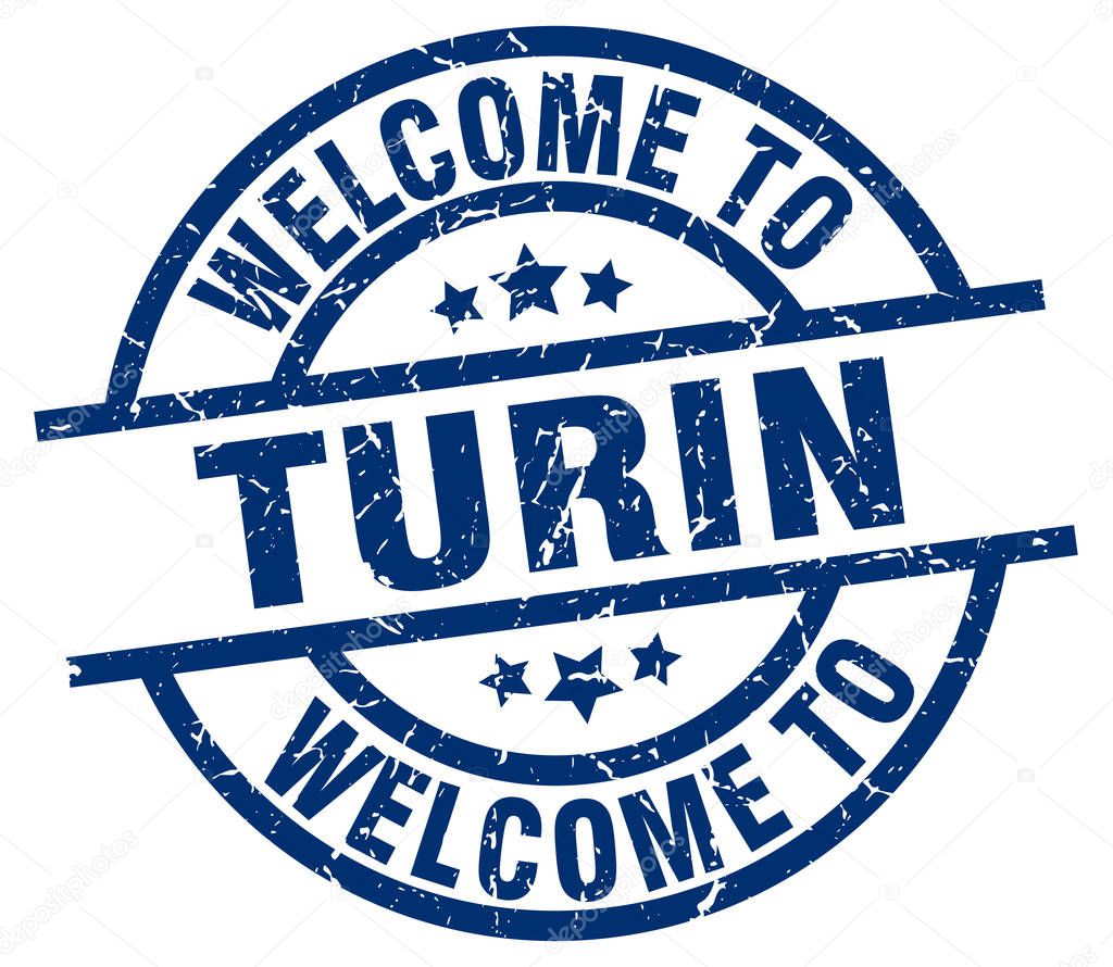 welcome to Turin blue stamp
