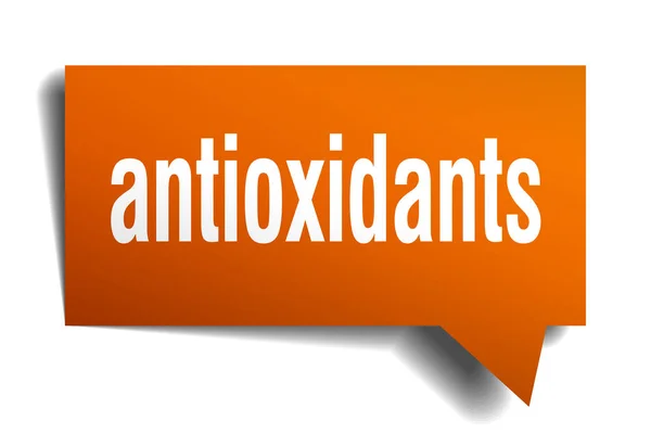 Antioxidants orange 3d speech bubble — Stock Vector