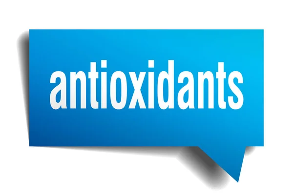 Antioxidantien blau 3d Sprechblase — Stockvektor