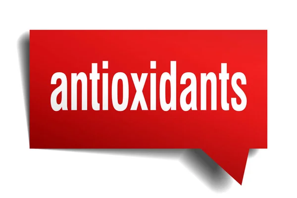 Antioxidants red 3d speech bubble — Stock Vector
