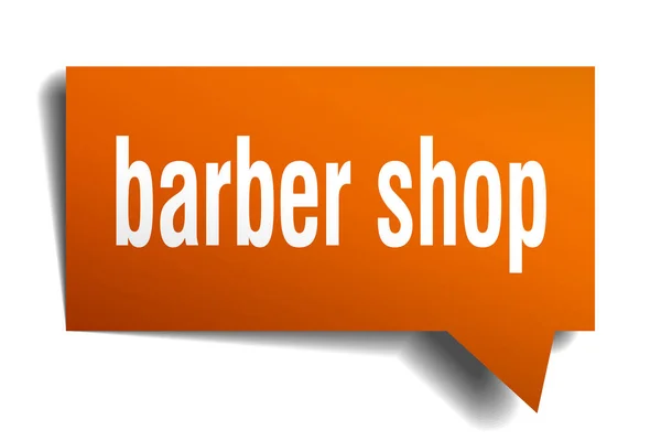 Barbería naranja burbuja de habla 3d — Vector de stock