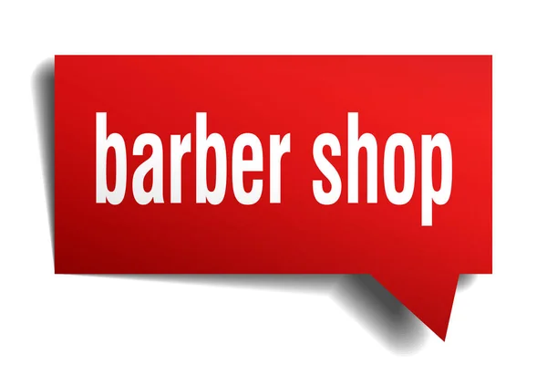 Barber shop röd 3d pratbubblan — Stock vektor