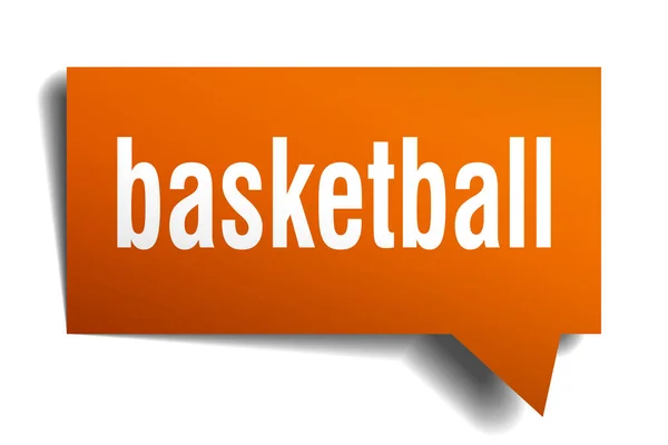 Baloncesto naranja 3d burbuja del habla — Vector de stock