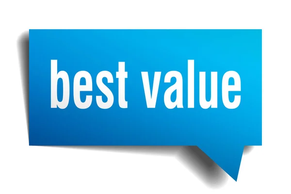 Melhor valor azul 3d fala bolha — Vetor de Stock