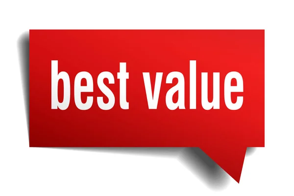 Melhor valor vermelho 3d fala bolha — Vetor de Stock