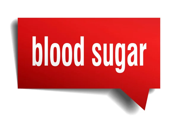 Blood sugar red 3d speech bubble — Stock Vector