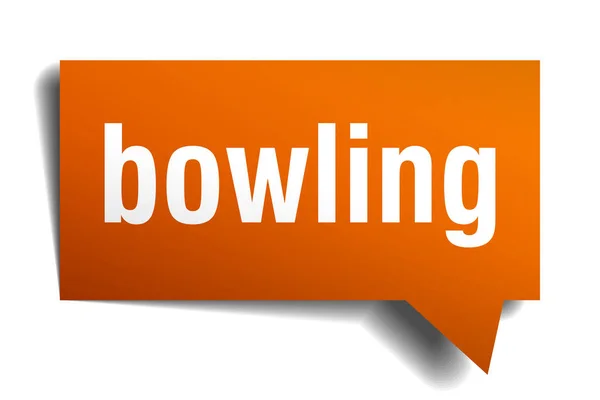 Bowling orange 3D Sprechblase — Stockvektor