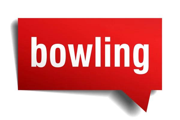 Bowling rote 3D-Sprechblase — Stockvektor