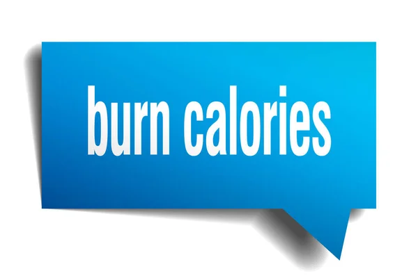 Burn calories blue 3d speech bubble — Stock Vector