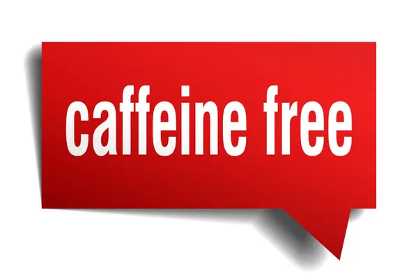 Koffein gratis röd 3d tal bubbla — Stock vektor