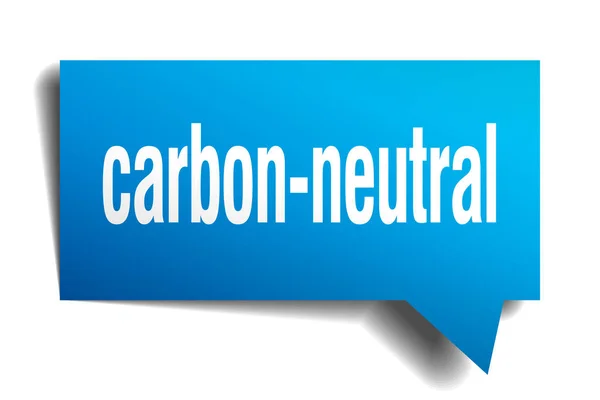 Burbuja de habla 3d azul neutro en carbono — Vector de stock