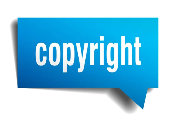 Copyright azul 3d fala bolha —  Vetores de Stock