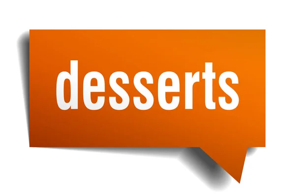 Desserts orange 3D Sprechblase — Stockvektor