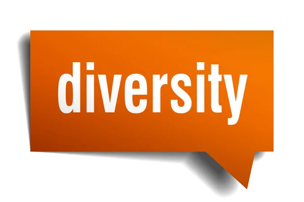 Diversidad naranja 3d burbuja de habla — Vector de stock