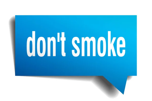 Don't smoke blue 3d speech bubble — Stock Vector