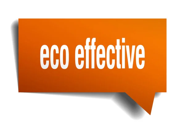 Eco efectivo naranja burbuja de habla 3d — Vector de stock