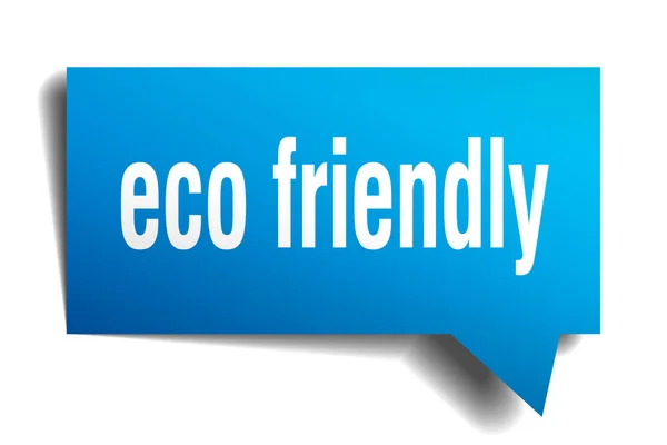 Eco friendly blue 3d speech bubble — Stock Vector