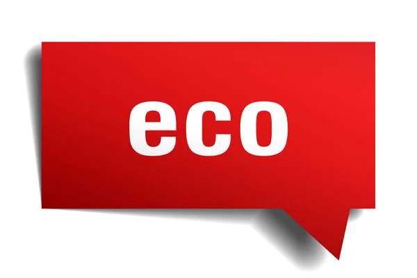Eco red 3d speech bubble — Stock Vector