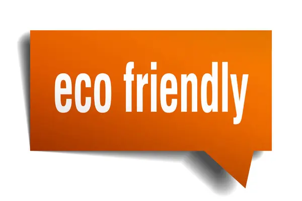 Eco friendly orange 3d speech bubble — Stock Vector