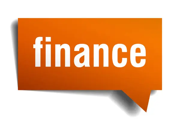 Finanzen orange 3d Sprechblase — Stockvektor