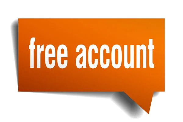 Account gratuito arancione bolla vocale 3d — Vettoriale Stock
